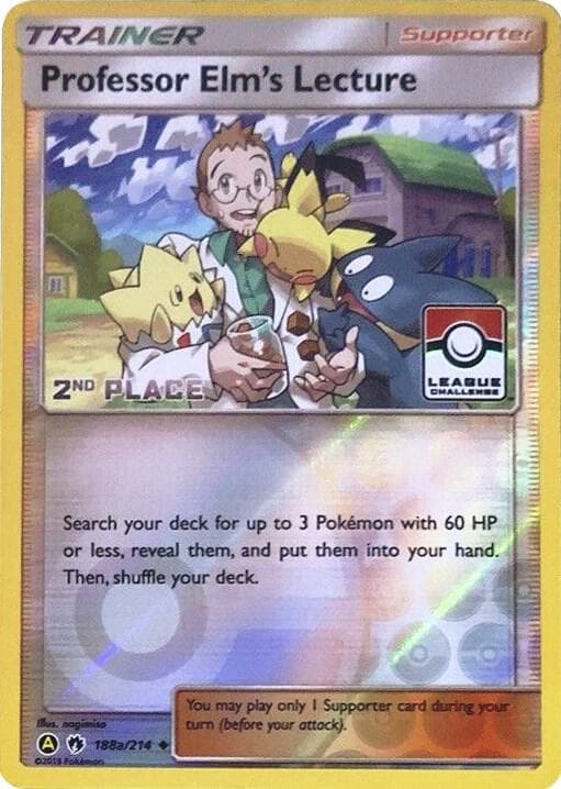 Professor Elm's Lecture - 188a/214 (League Challenge) [2nd Place] — League & Championship Cards 188a Pokémon card