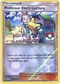 Professor Elm's Lecture - 188a/214 (League Challenge) [4th Place] — League & Championship Cards 188a Pokémon card
