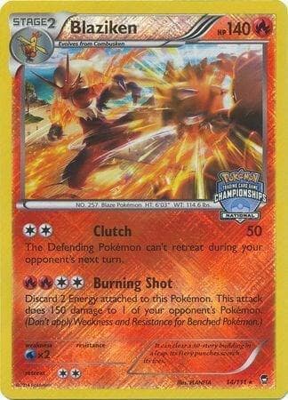 Blaziken - 14/111 (National Championships) — League & Championship Cards 14 Pokémon card