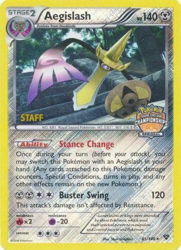 Aegislash - 85/146 (Regional Championships) [Staff] — League & Championship Cards 85 Pokémon card