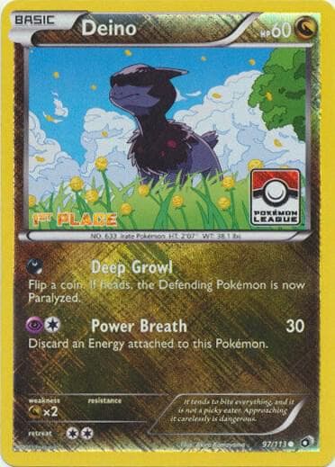 Deino - 97/113 (Pokemon League) [1st Place] — League & Championship Cards 97 Pokémon card