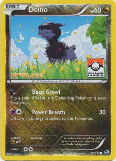 Deino - 97/113 (Pokemon League) [3rd Place] — League & Championship Cards 97 Pokémon card