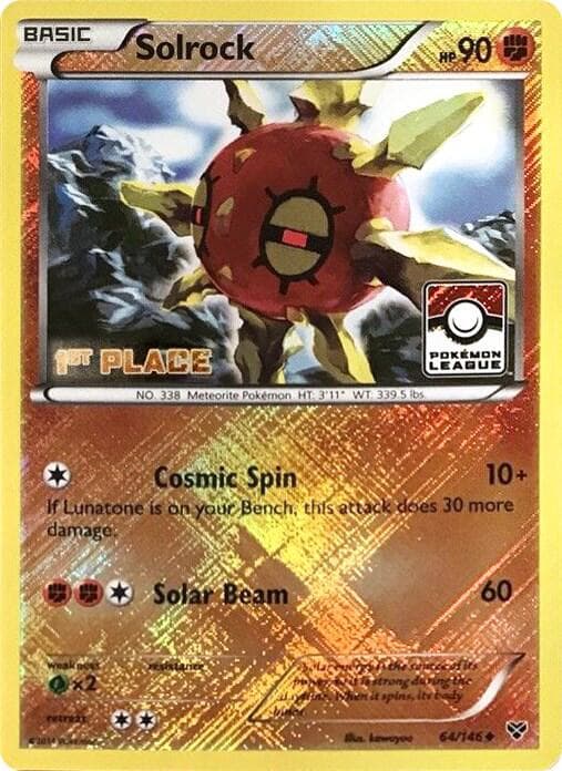 Solrock - 64/146 (Pokemon League) [1st Place] — League & Championship Cards 64 Pokémon card