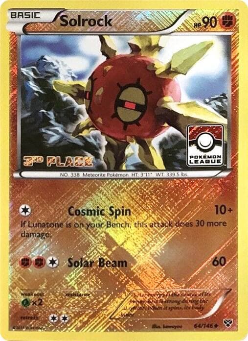 Solrock - 64/146 (Pokemon League) [3rd Place] — League & Championship Cards 64 Pokémon card