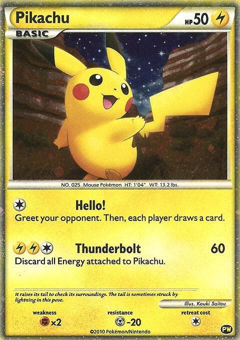 Pikachu (English) — Pikachu World Collection Promos PW 1 Pokémon card