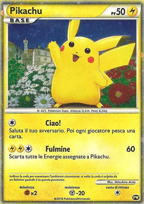 Pikachu (Italian) — Pikachu World Collection Promos PW 2 Pokémon card