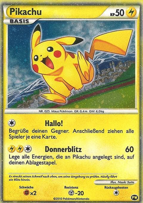 Pikachu (German) — Pikachu World Collection Promos PW 6 Pokémon card