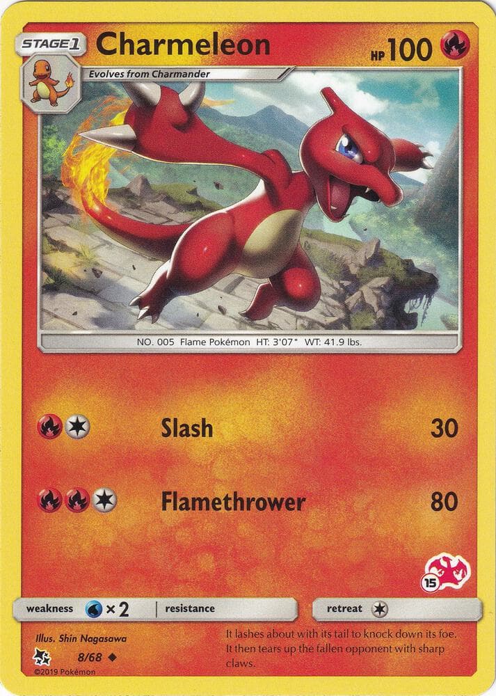 Charmeleon - 8/68 (#15 Charizard Stamped) — Battle Academy 8 Pokémon card