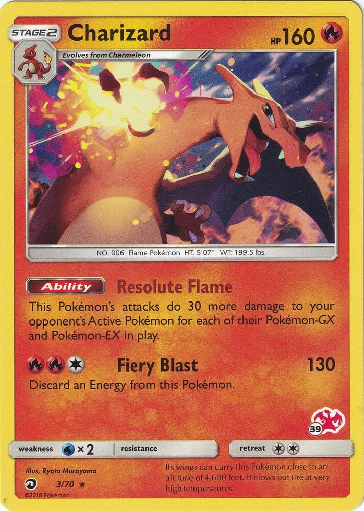 Charizard - 3/70 (#39 Charizard Stamped) — Battle Academy 3 Pokémon card