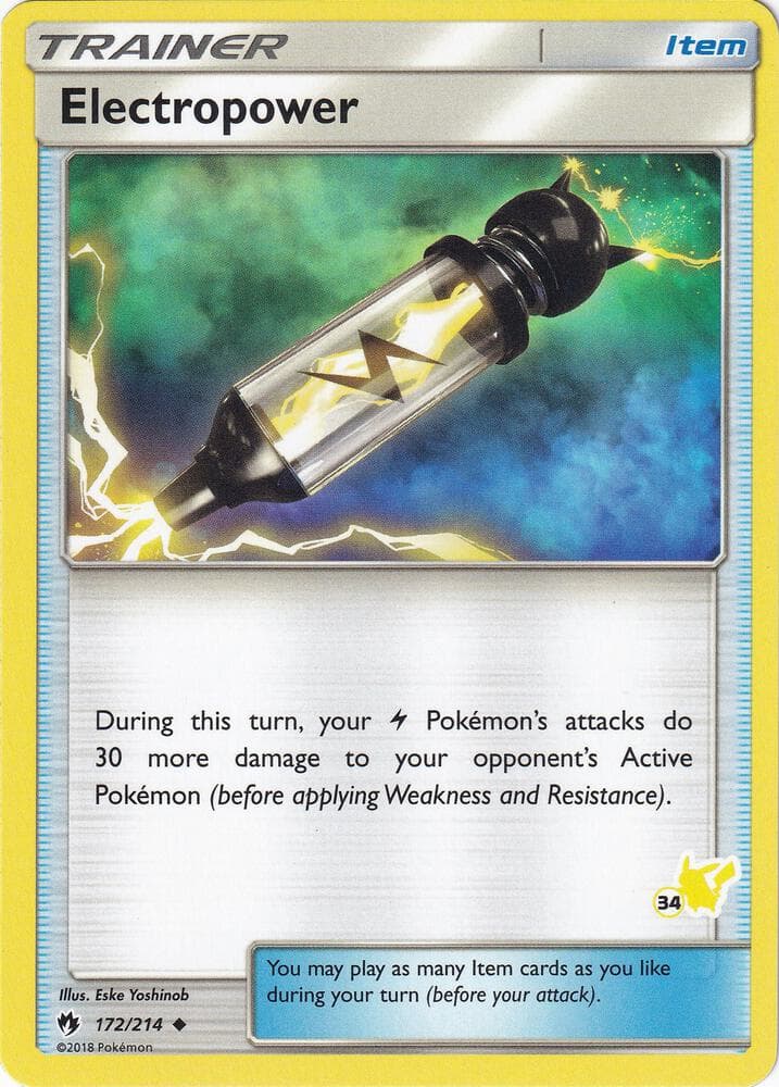 Electropower - 172/214 (#34 Pikachu Stamped) — Battle Academy 172 Pokémon card