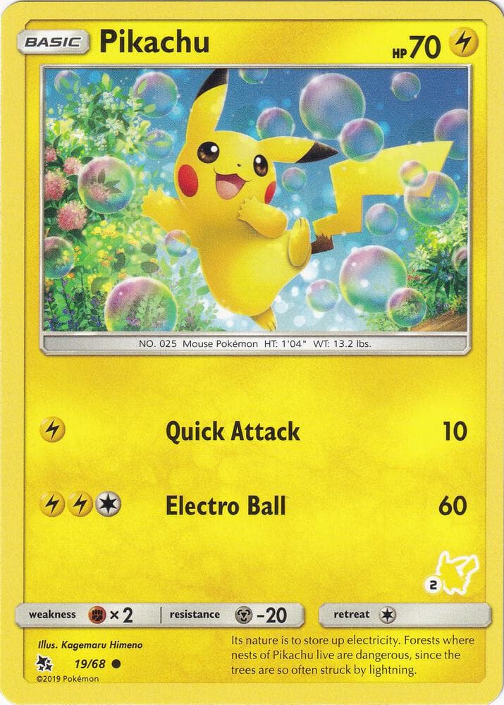 Pikachu - 19/68 (#2 Pikachu Stamped) — Battle Academy 19 Pokémon card