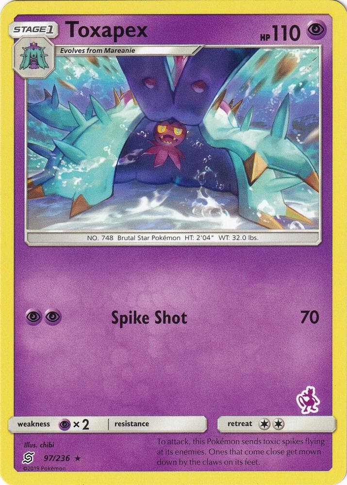 Toxapex - 97/236 (Mewtwo Stamped) — Battle Academy 97 Pokémon card