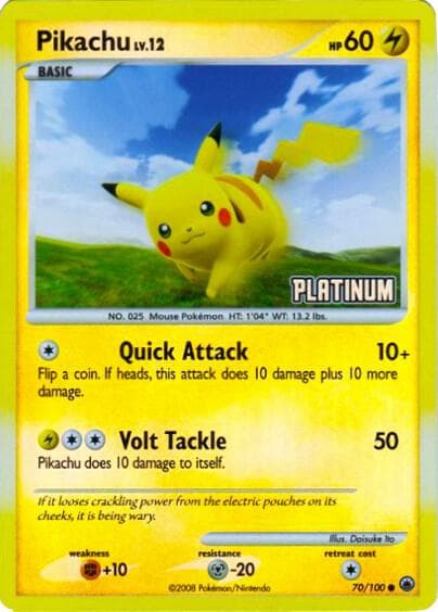 Pikachu - 70/100 [Platinum] — Burger King Promos 70 Pokémon card