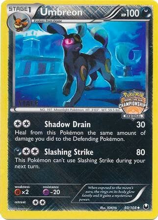 Umbreon - 60/108 (Regional Championships) [Staff] — League & Championship Cards 60 Pokémon card