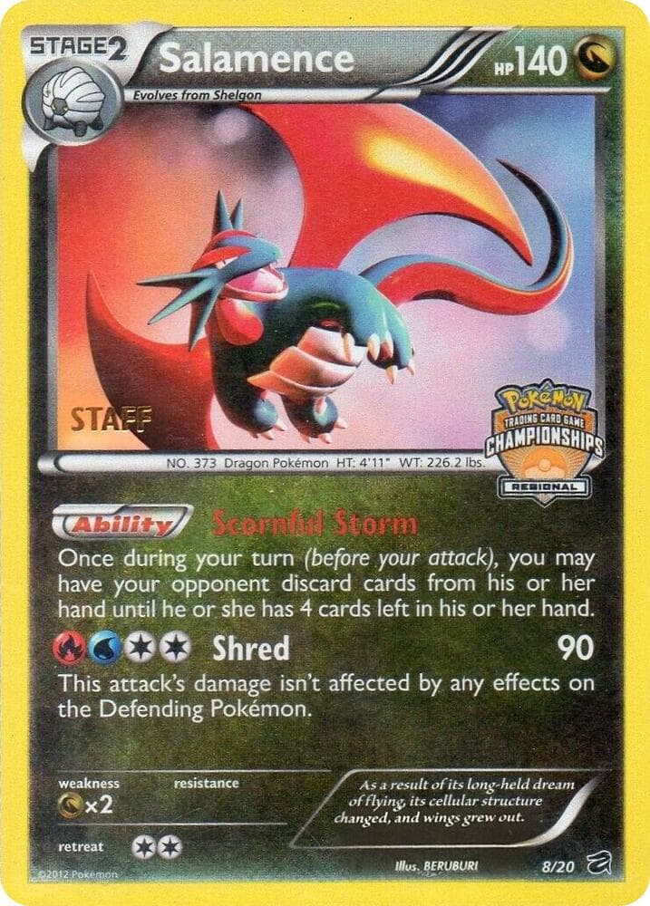 Salamence - 8/20 (Regional Championships) [Staff] — League & Championship Cards 8 Pokémon card