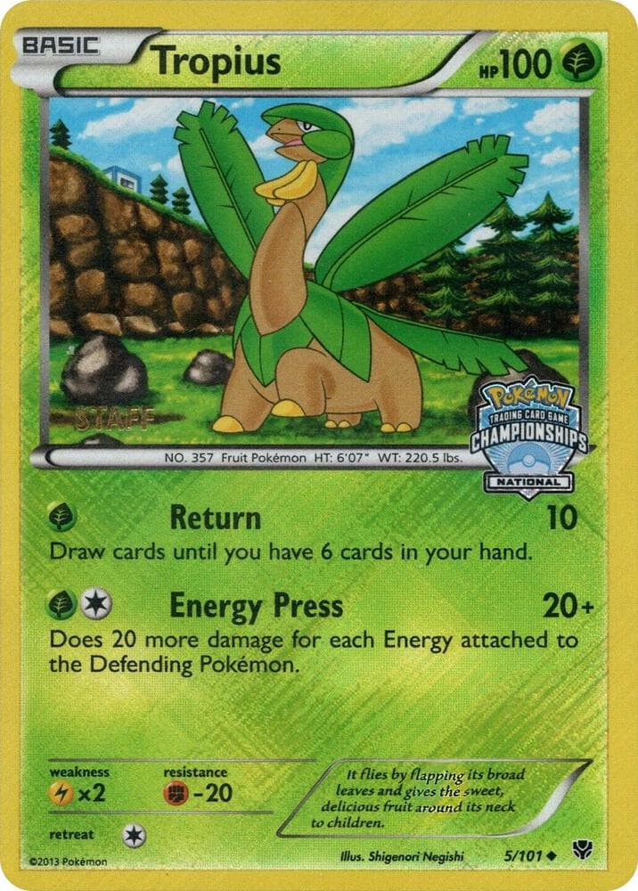 Tropius - 5/101 (National Championships) [Staff] — League & Championship Cards 5 Pokémon card