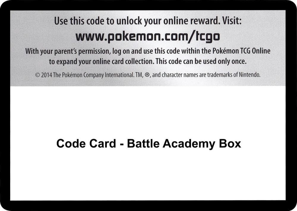 Code Card - Battle Academy Box — Battle Academy p251484 Pokémon card