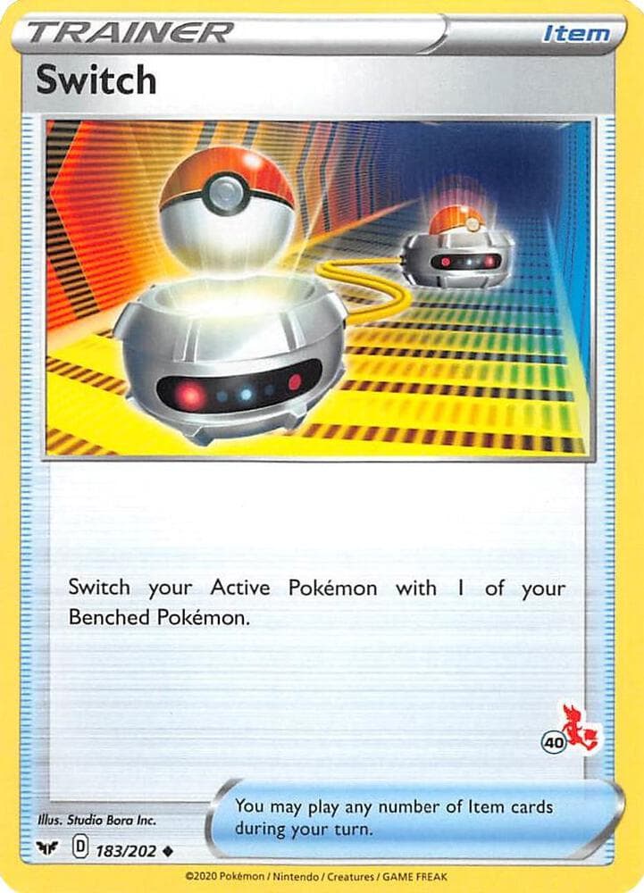 Switch - 183/202 (#40 Cinderace Stamped) — Battle Academy 2022 183 Pokémon card