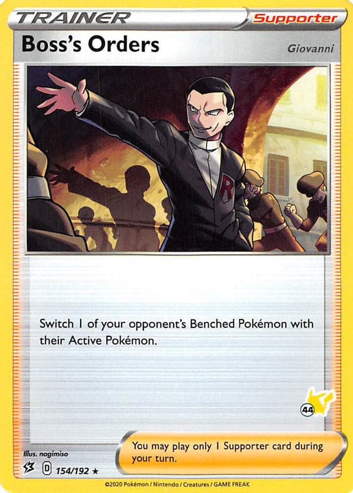 Boss's Orders - 154/192 (#44 Pikachu Stamped) — Battle Academy 2022 154 Pokémon card