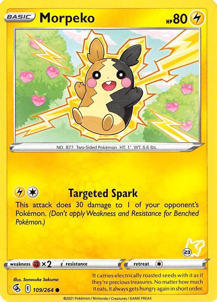 Morpeko - 109/264 (#23 Pikachu Stamped) — Battle Academy 2022 109 Pokémon card