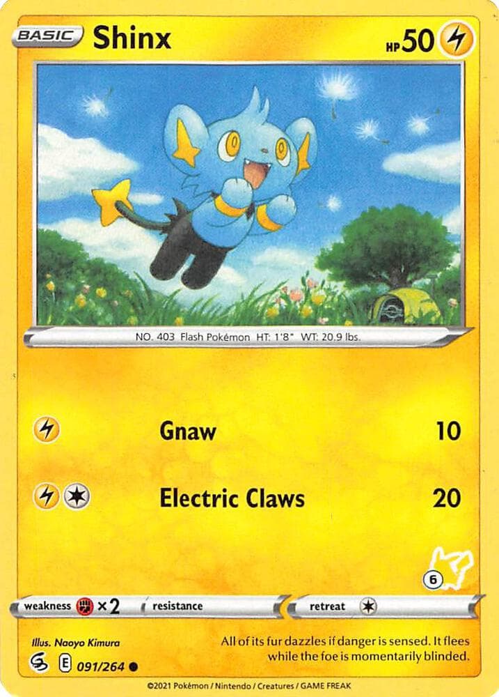 Shinx - 091/264 (#6 Pikachu Stamped) — Battle Academy 2022 91 Pokémon card