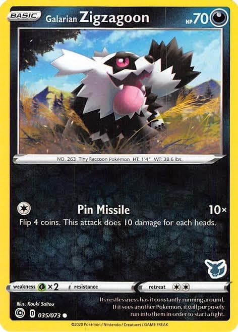 Galarian Zigzagoon - 035/073 (Eevee Stamped) — Battle Academy 2022 35 Pokémon card