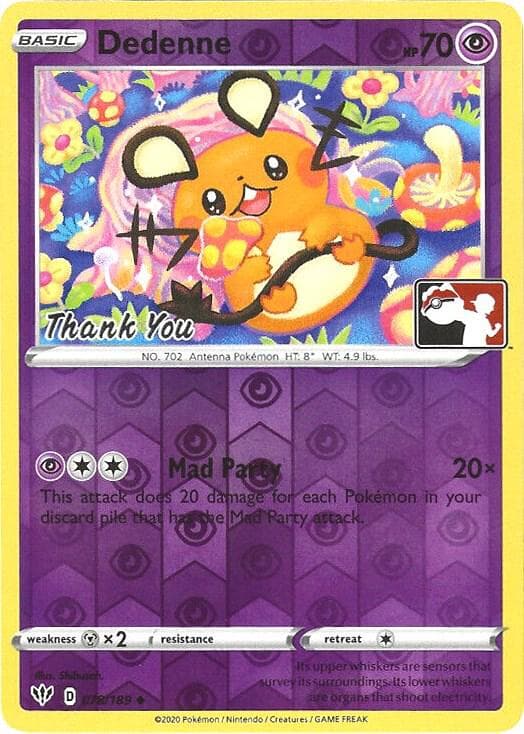 Dedenne - 78/189 (Pokemon League) [Thank You] — League & Championship Cards 78 Pokémon card
