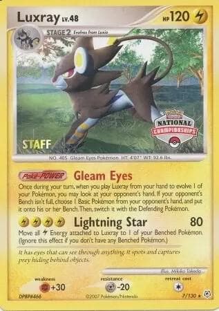 Luxray - 7/130 (National Championships) [Staff] — League & Championship Cards 7 Pokémon card