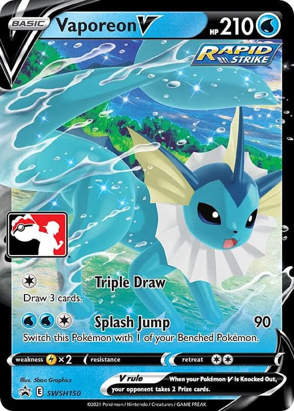 Vaporeon V - SWSH150 — Prize Pack Series Cards SWSH150 Pokémon card