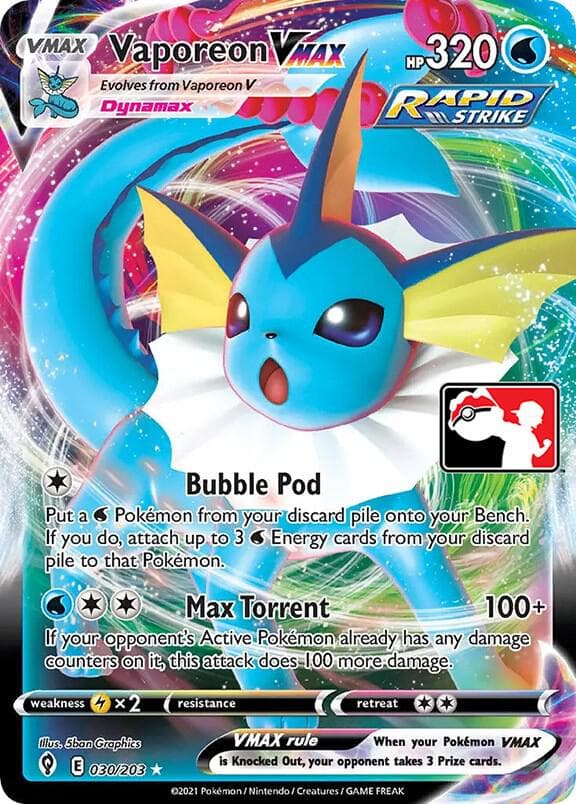 Vaporeon VMAX — Prize Pack Series Cards 30 Pokémon card
