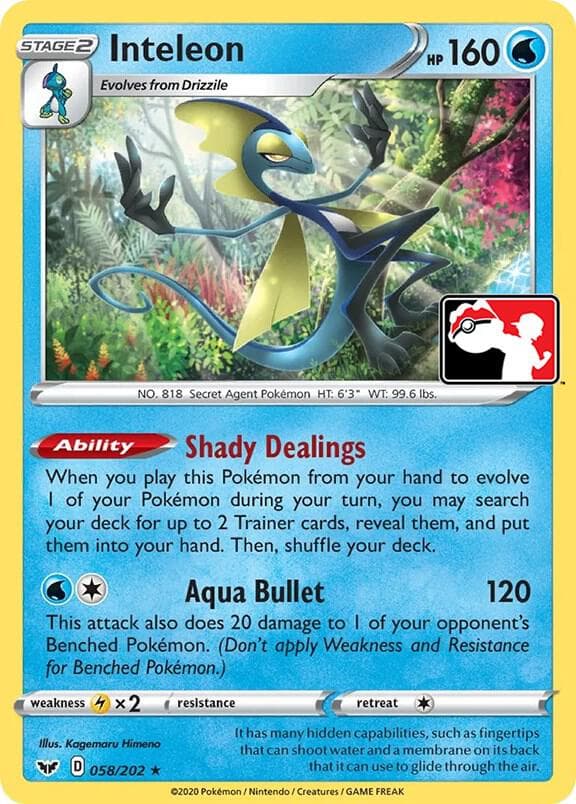 Inteleon — Prize Pack Series Cards 58 Pokémon card