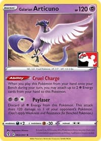 Galarian Articuno — Prize Pack Series Cards 63 Pokémon card