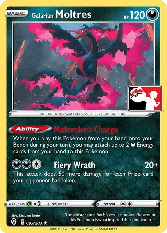 Galarian Moltres — Prize Pack Series Cards 93 Pokémon card