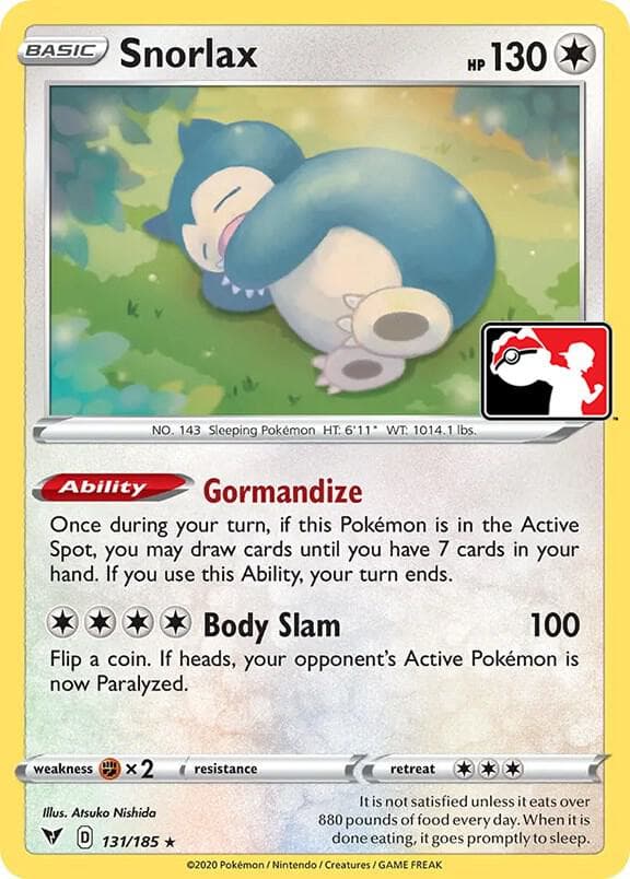 Snorlax — Prize Pack Series Cards 131 Pokémon card