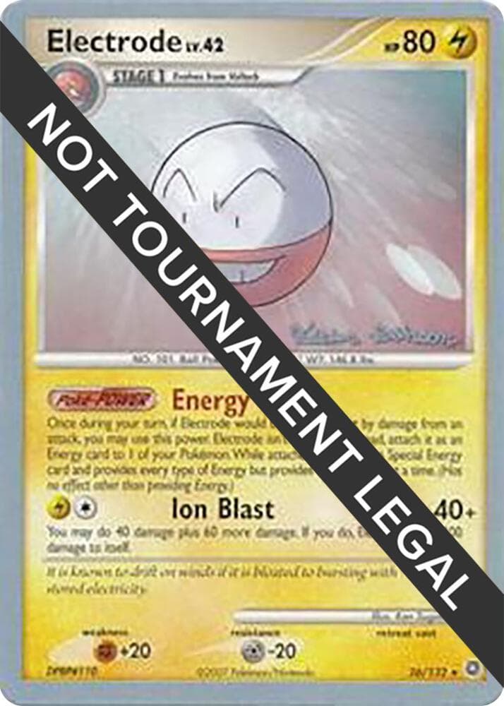 Electrode - 2008 (Tristan Robinson) — World Championship Decks 26 Pokémon card