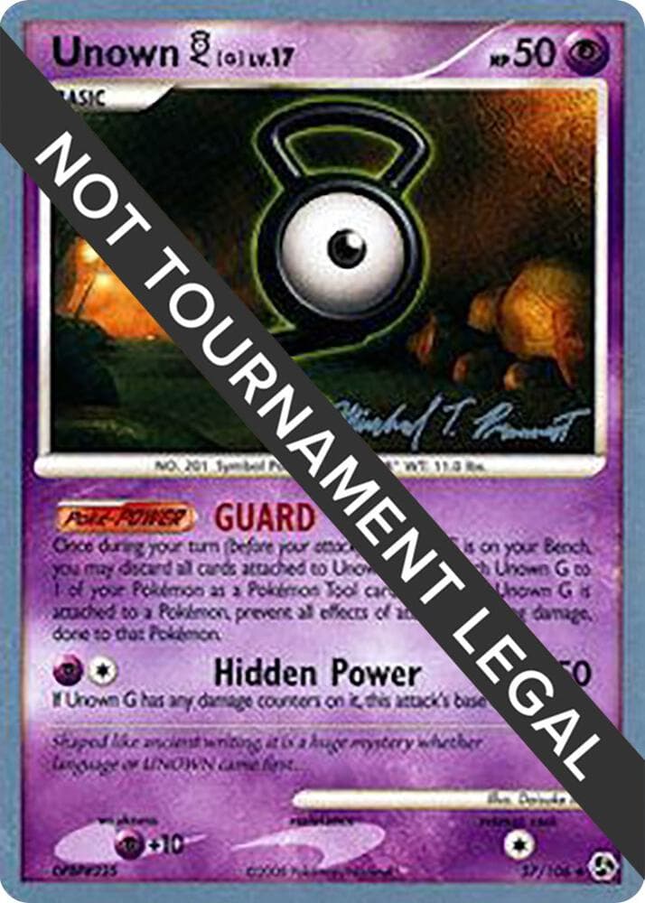 Unown [G] - 2010 (Michael Pramawat) — World Championship Decks 57 Pokémon card