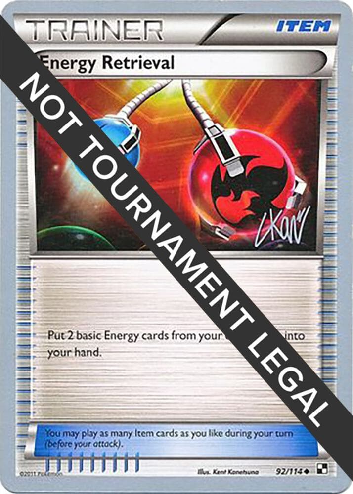 Energy Retrieval - 2011 (Christopher Kan) — World Championship Decks 92 Pokémon card