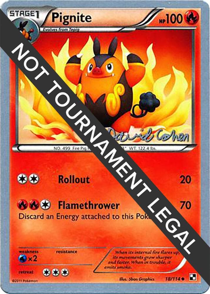 Pignite - 2011 (David Cohen) — World Championship Decks 18 Pokémon card