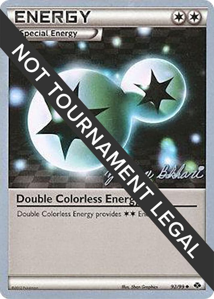 Double Colorless Energy - 2012 (Zachary Bokhari) — World Championship Decks 92 Pokémon card