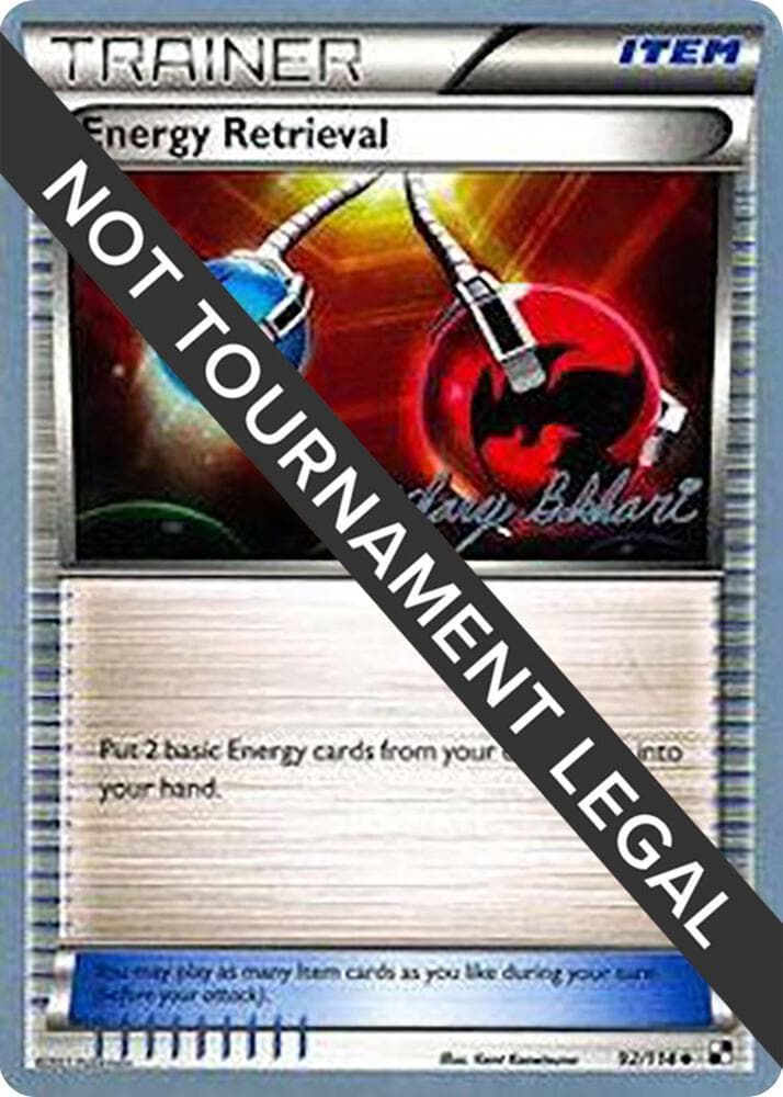 Energy Retrieval - 2012 (Zachary Bokhari) — World Championship Decks 92 Pokémon card
