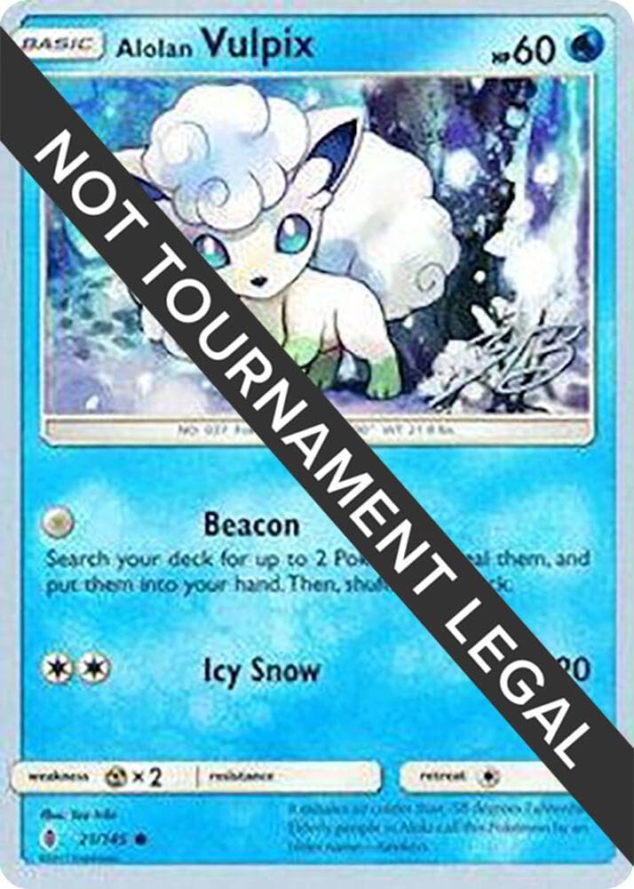 Alolan Vulpix - 2017 (Zachary Bokhari) — World Championship Decks 21 Pokémon card
