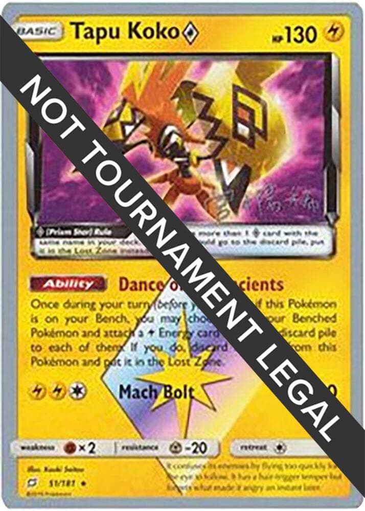 Tapu Koko Prism Star - 2019 (Haruki Miyamoto) — World Championship Decks 51 Pokémon card