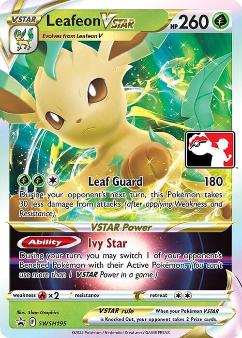 Leafeon VSTAR - SWSH195 — Prize Pack Series Cards SWSH195 Pokémon card