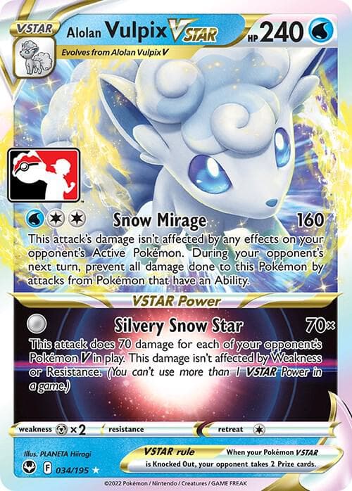 Alolan Vulpix VSTAR — Prize Pack Series Cards 34 Pokémon card
