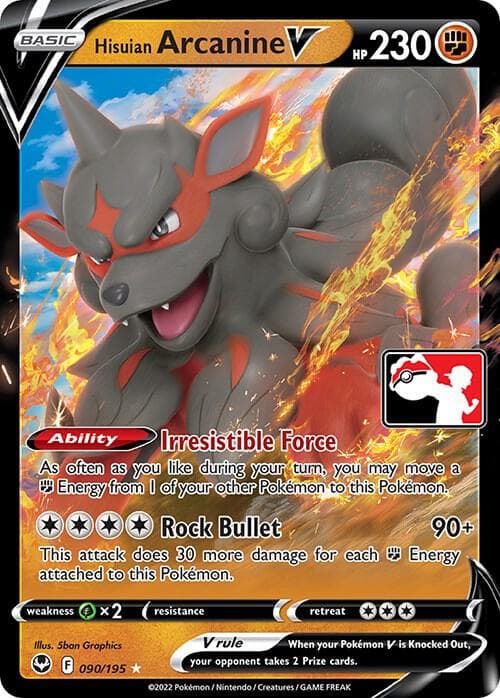 Hisuian Arcanine V — Prize Pack Series Cards 90 Pokémon card