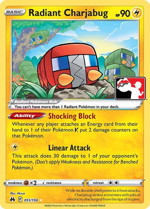 Radiant Charjabug — Prize Pack Series Cards 51 Pokémon card