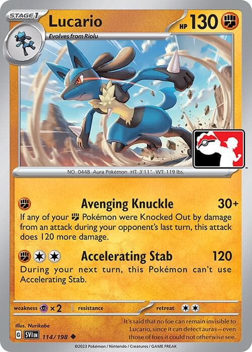 Lucario — Prize Pack Series Cards 114 Pokémon card