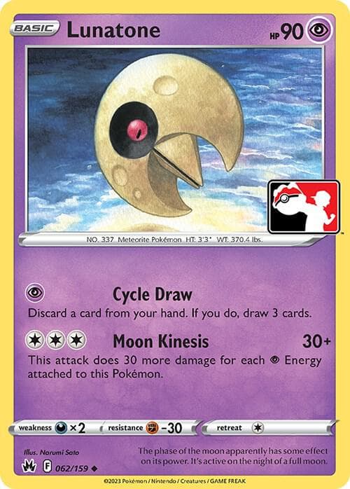Lunatone — Prize Pack Series Cards 62 Pokémon card
