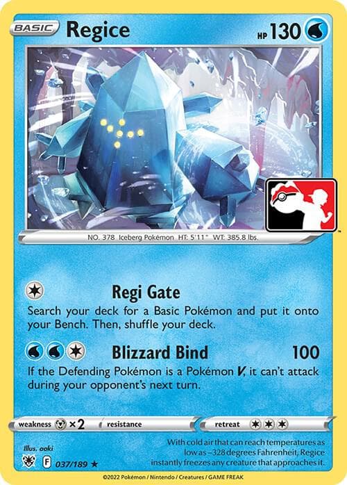 Regice — Prize Pack Series Cards 37 Pokémon card