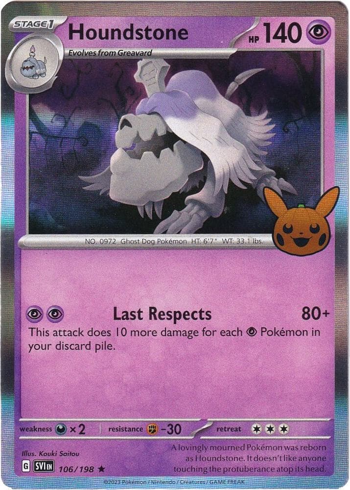 Houndstone — Trick or Trade BOOster Bundle 2023 106 Pokémon card